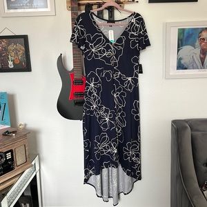 Blue and white floral dress